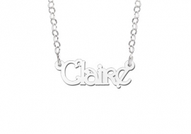 Names4ever Claire Stijl Zilveren Naamketting voor Kids ZNK28