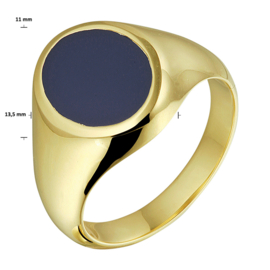 Massieve Geelgouden Lagensteen Ring