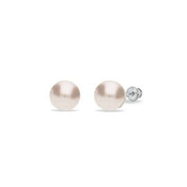 Spark Pearl Studs Zilveren Oorknoppen met Crème Roze Parels