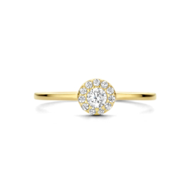 Gouden Zirkonia Halo Ring