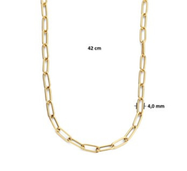 Massief Gouden Collier Paperclip 4,0 mm 42 cm