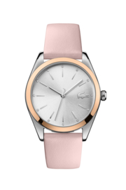 Lacoste Roségoudkleurig Parisienne Dames Horloge met Roze Leder