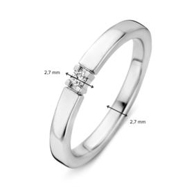 Excellent Jewelry Witgouden Dames Ring met 0,05crt. Diamant