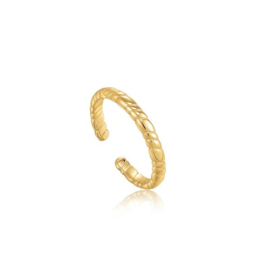 Goudkleurige Smalle Ring met Kabelmotief van Ania Haie One-Size