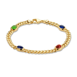 Excellent Jewelry Geelgouden Armband met Gekleurde Edelstenen