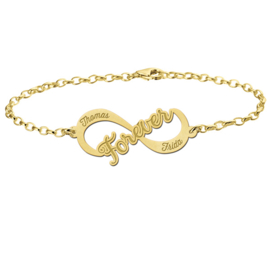 Forever Armband van Goud met Infinity Naamhanger > Names4ever