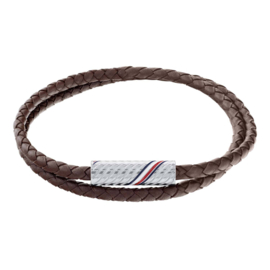 Tommy Hilfiger Gevlochten Heren Armband van Bruin Leer TJ2790468