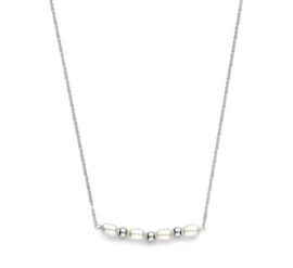 Zilveren Collier Parel 3,5 mm 42 + 3 cm