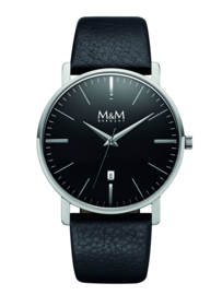 New Classic Heren M&M Horloge met Zwart Lederen Horlogeband