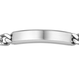 Edelstalen Graveer Armband met Gourmet Schakels