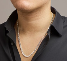 Platte Konings 6,5mm Schakelketting van Zilver | Lengte 60 cm