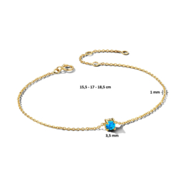 Gouden Armband met Geboortesteen Swiss Blue Topaas 0.22ct December