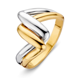 Excellent Jewelry Bicolor Abstracte Ring