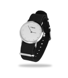 Sencillo Zilverkleurig Horloge met Zwarte Horlogeband van Spark