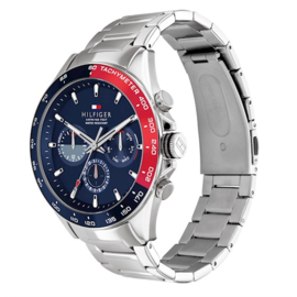 Tommy Hilfiger Owen Zilverkleurig Heren Horloge met Blauwe Wijzerplaat