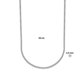 Zilveren Collier Gourmet 2,4 mm 50 cm