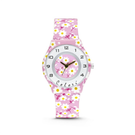 Fleurig Roze Kids Horloge met Bloemen van Colori Junior