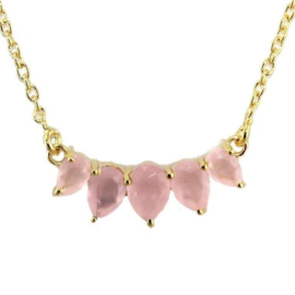 Schakelketting met Roze Chalcedoon Natuurstenen van Sujasa