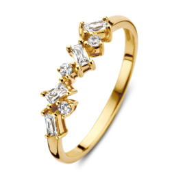 Excellent Jewelry Gouden Zirkonia Ring met Kopstuk