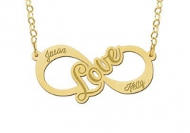 Names4ever Love Infinity Ketting van Goud - Graveer Sieraad