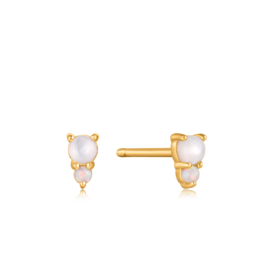 Ania Haie | Goudkleurige Rising Star Stud Earrings met Twee Opalen
