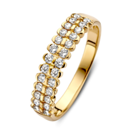 Excellent Jewelry Gouden Ring met Dubbele Diamant Rij