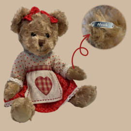 Meisje Teddybeer met Hartjes Outfit  + Naam Armbandje
