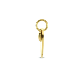 Gouden Graveerhanger Rond 11,3mm +  Hartje