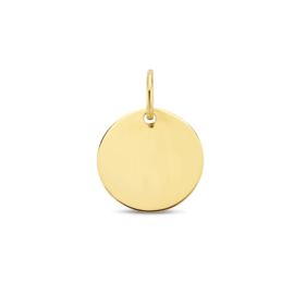 Graveerhanger 10mm Rond 14 Karaats Goud