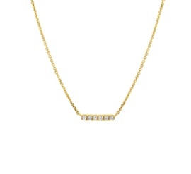Gouden Anker Collier met Horizontale Bar Hanger met Diamanten 0.07 ct