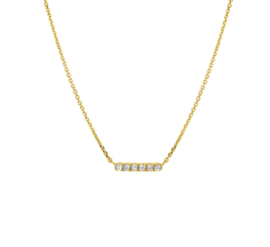 Gouden Anker Collier met Horizontale Bar Hanger met Diamanten 0.07 ct