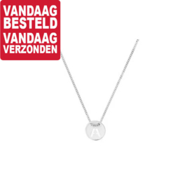 Zilveren Gourmet Collier met Letter A