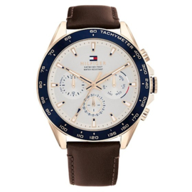 Tommy Hilfiger Heren Horloge met Bruine Lederen Band