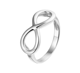 Glanzende Infinity Ring van Gerhodineerd Zilver