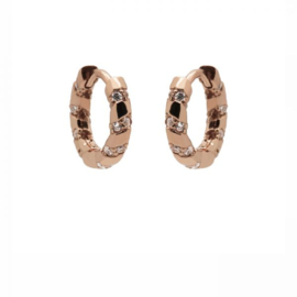 Karma Roségoudkleurige Hinged Hoops Twist and Spark Oorringen