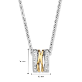 Excellent Jewelry Zilveren Collier met Gouden Elementen