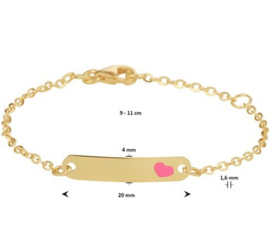 Graveerarmband hartje 1,6 mm 9 – 11 cm