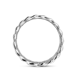 Zilveren Gevlochten Dames Ring