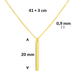 Geelgouden Anker Collier met Verticale Bar Hanger