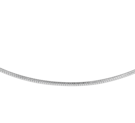 Luxueus Rond Witgouden Omega Collier | Dikte: 1,5mm Lengte: 45cm