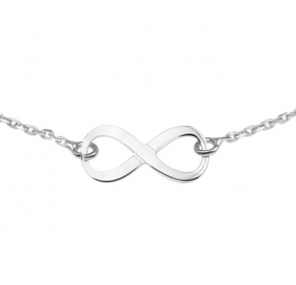 Stijlvolle Infinity Teken Hanger van Zilver met Anker Collier