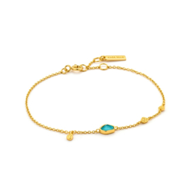 Goudkleurige Turquoise Discs Bracelet van Ania Haie