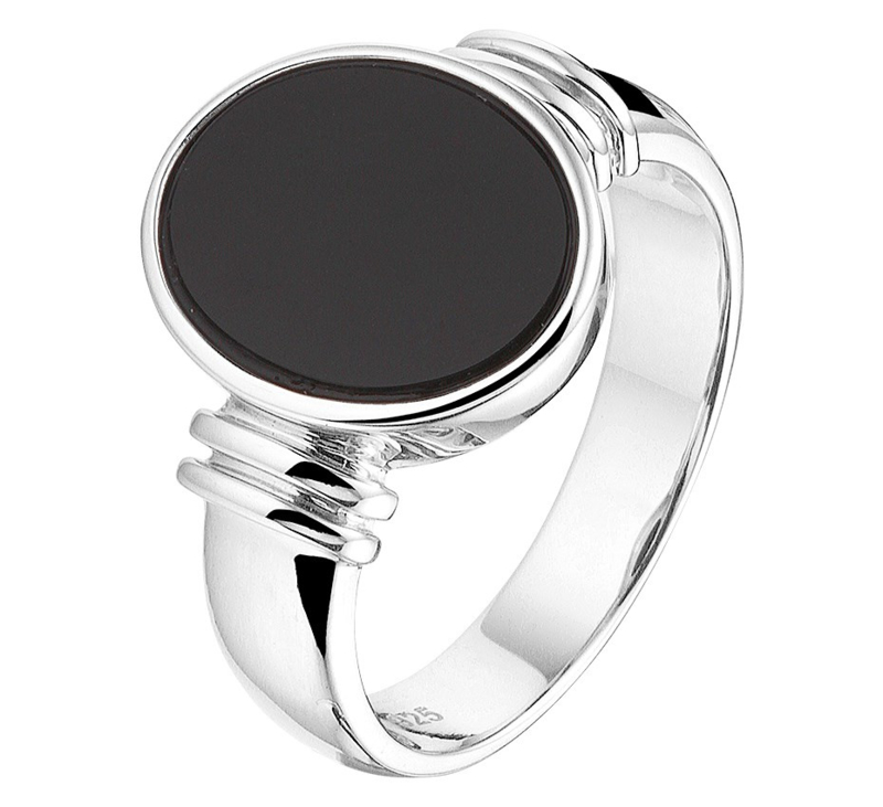 Ring van Zilver met Zwarte Onyx Steen