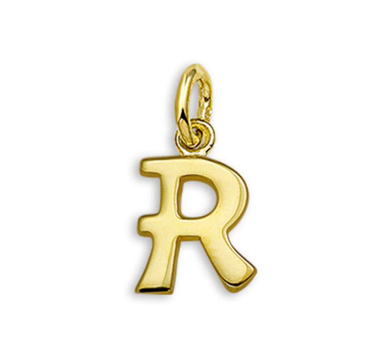perzik Verleden Onhandig Gouden Letter Bedel Hanger – R