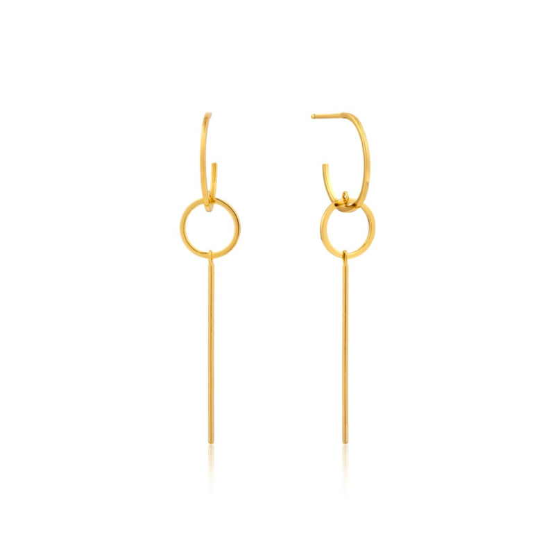 Goudkleurige Modern Solid Drop Earrings van Ania Haie