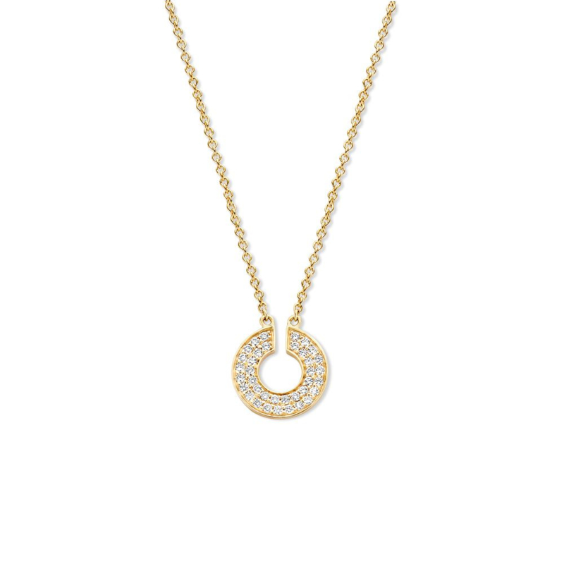 Excellent Jewelry Gouden Collier met Open Briljant Cirkel