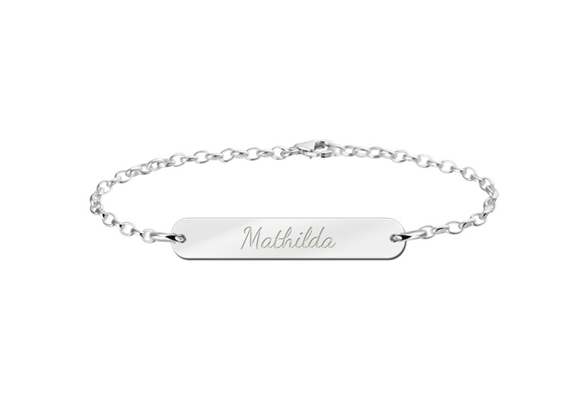 Mathilda Bar Armband van Zilver met Naam > Names4ever