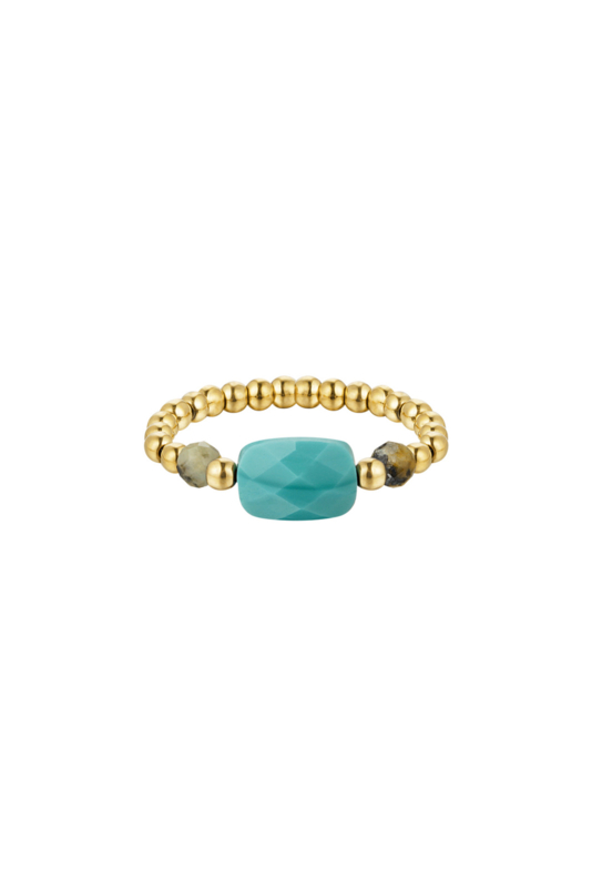 Elastieken Ring Drie Kralen - Groen - One size | YEHWANG