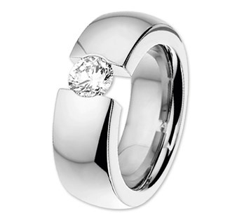 Stalen Dames Ring met Zirkonia | Graveer Ring