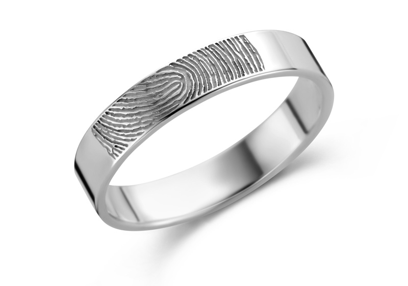 Ring met Vingerafdruk van Zilver 4 mm  van Names4ever